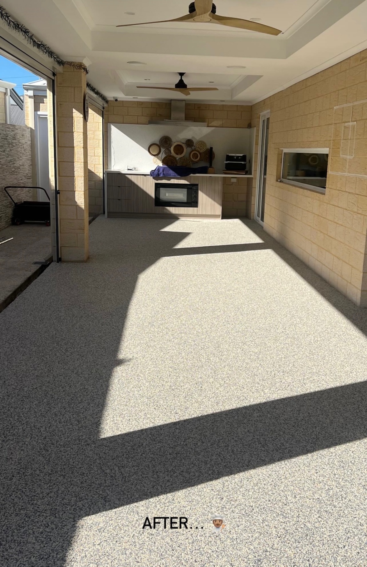 Resin bound outdoor kitchen area