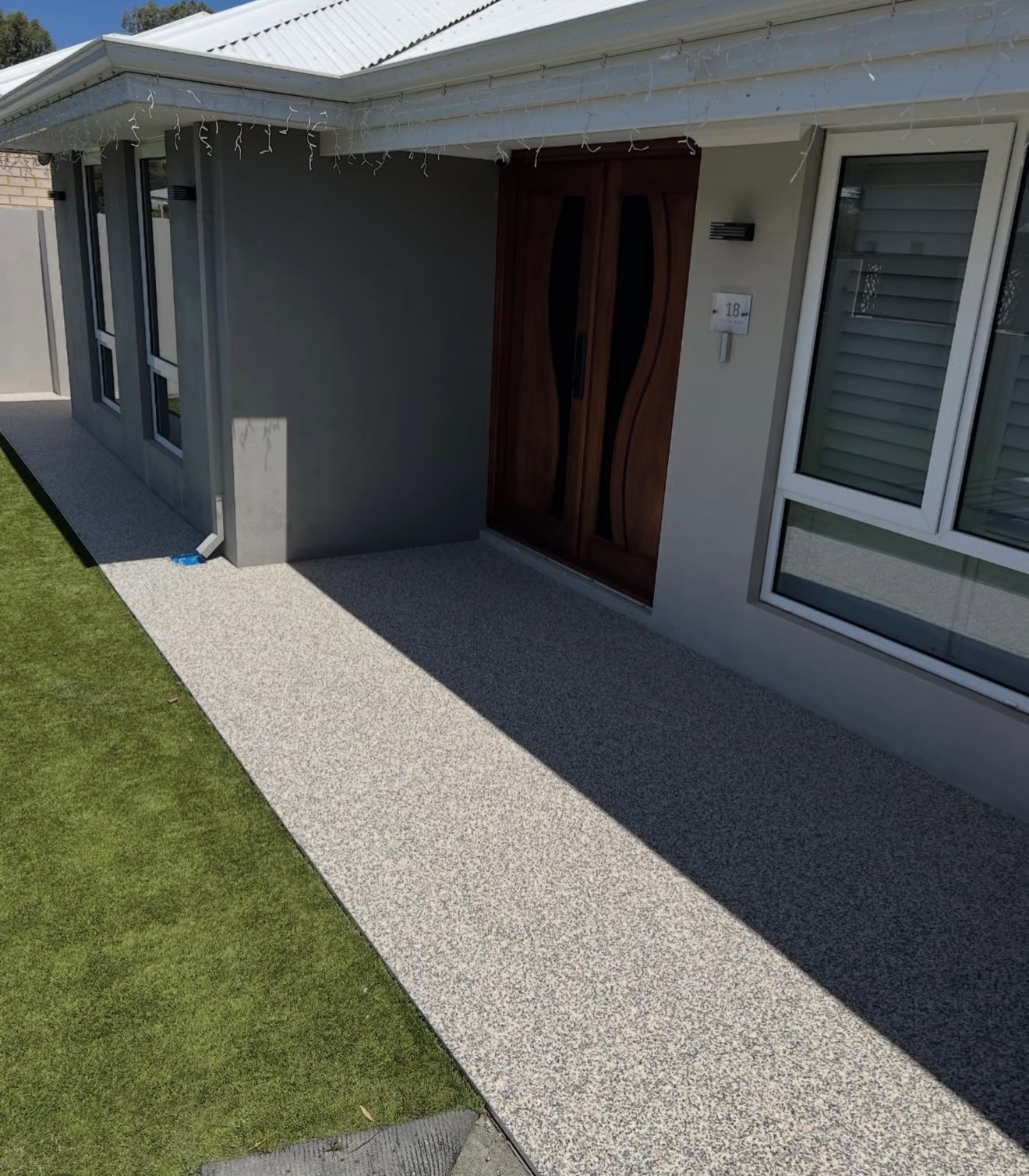 Resin bound front entrance pathway