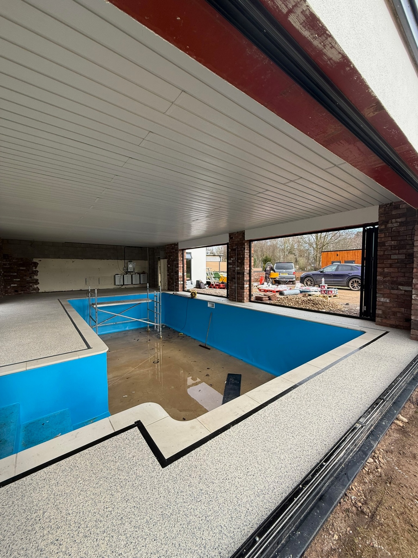 Resin bound indoor pool surround