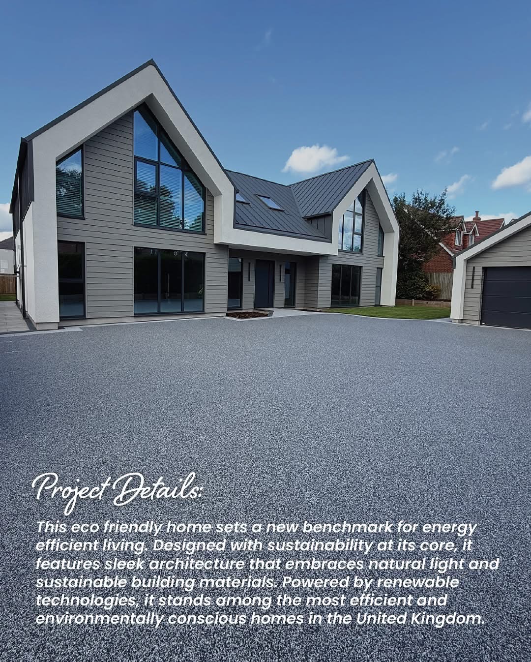Modern eco home with resin bound driveway