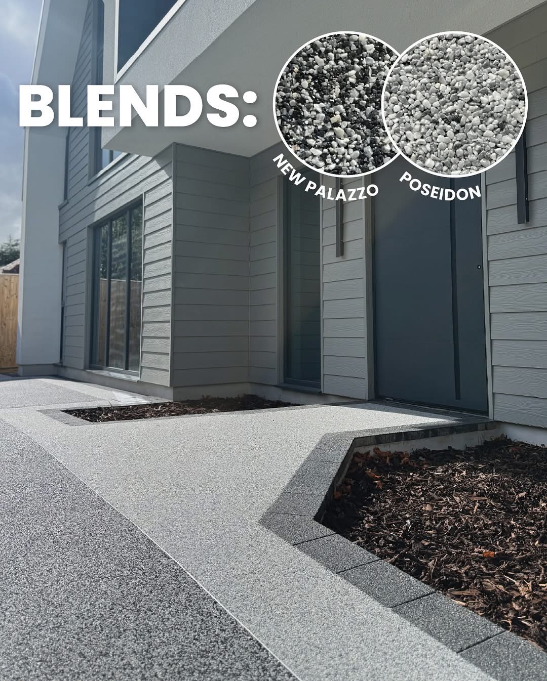 Resin bound dual blend driveway - New Palazzo and Poseidon