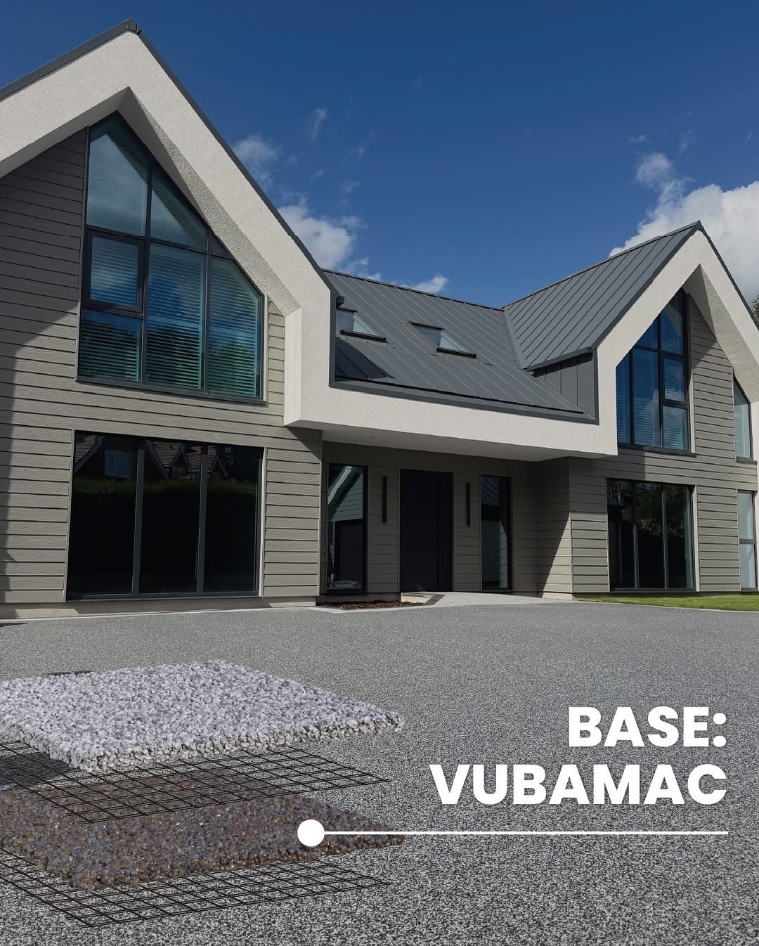 Modern home with Vubamac resin bound driveway