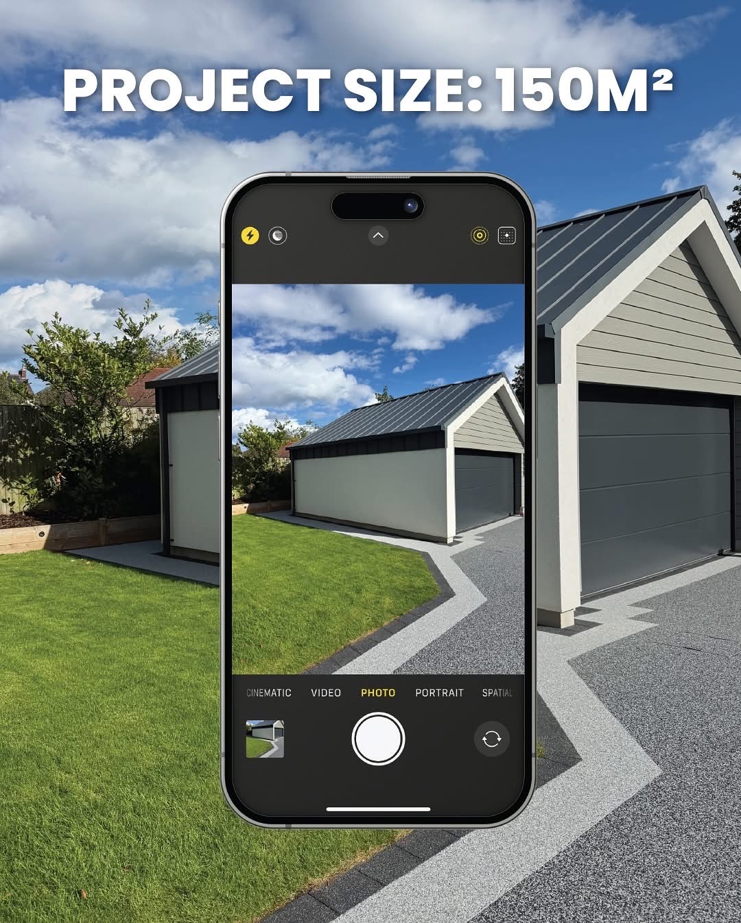 Large 150m² resin bound driveway project