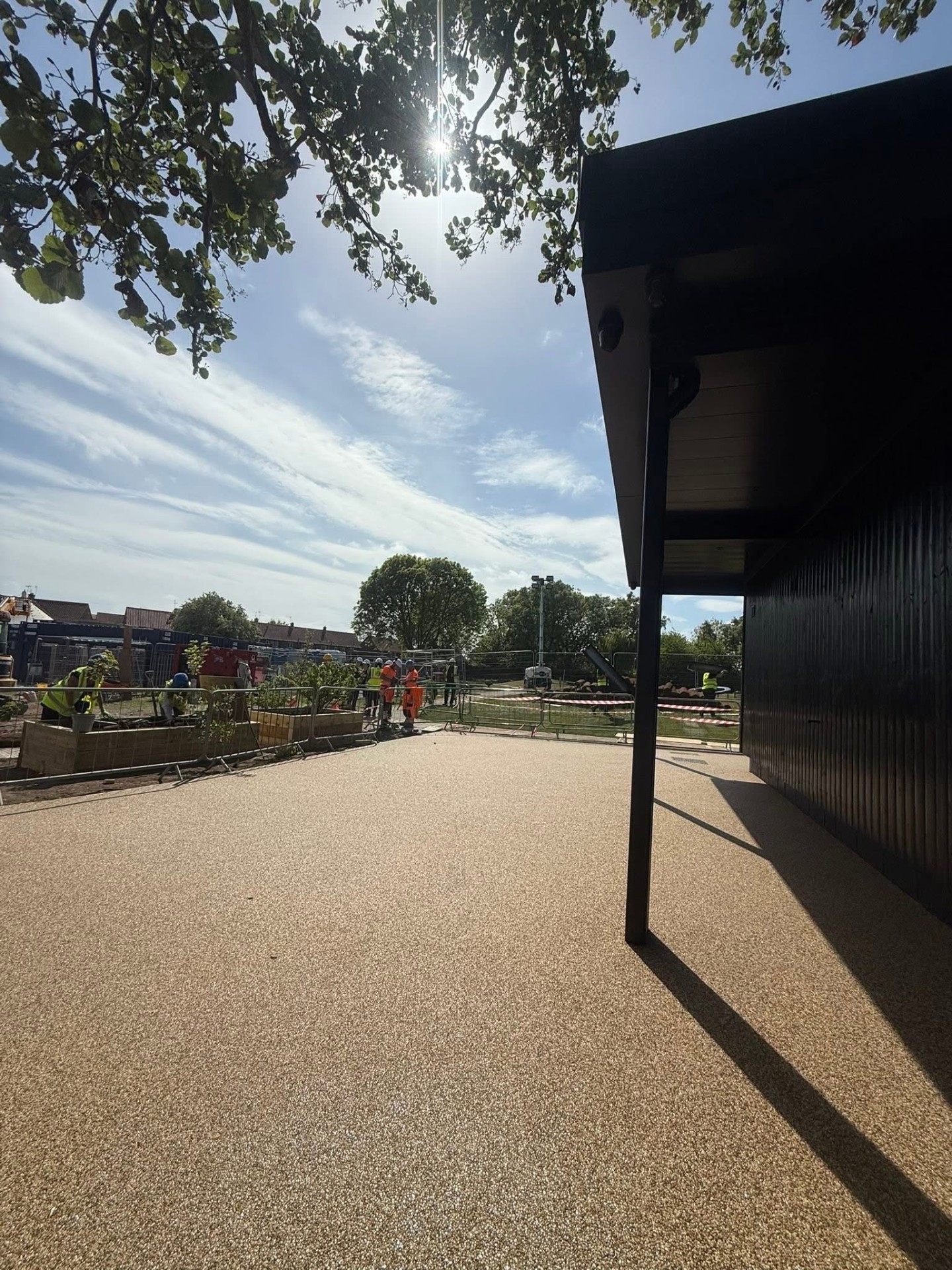 Resin bound commercial area with modern structure
