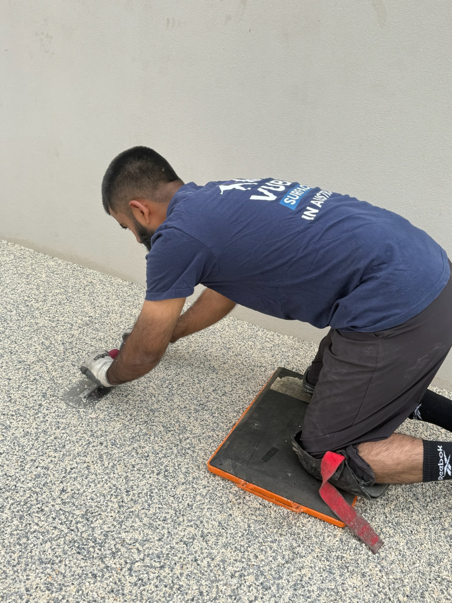 Vuba installer hand-finishing resin bound surface Perth